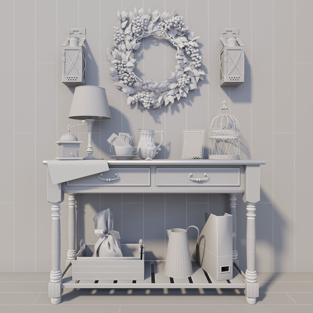 Decorative set in the style of Provence 3D model_4