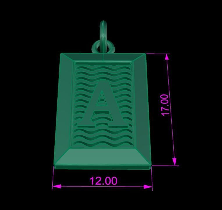 Antique Vintage Style Box Rectangle Letter Frame Pendant STYLE 6 3D print model_10