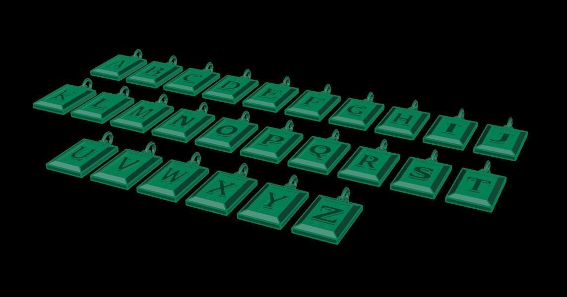 Antique Vintage Style Box Rectangle Letter Frame Pendant STYLE 6 3D print model_13