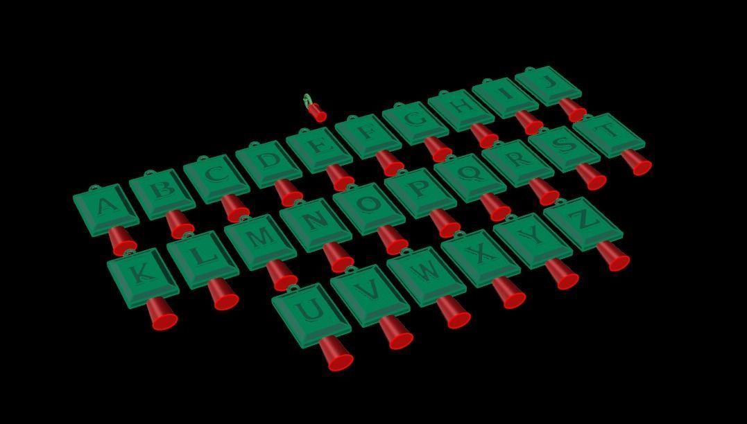 Antique Vintage Style Box Rectangle Letter Frame Pendant STYLE 6 3D print model_14