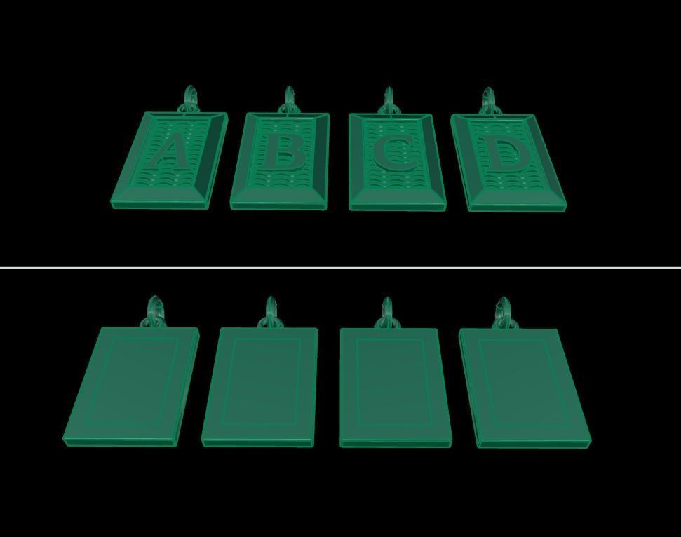 Antique Vintage Style Box Rectangle Letter Frame Pendant STYLE 6 3D print model_16