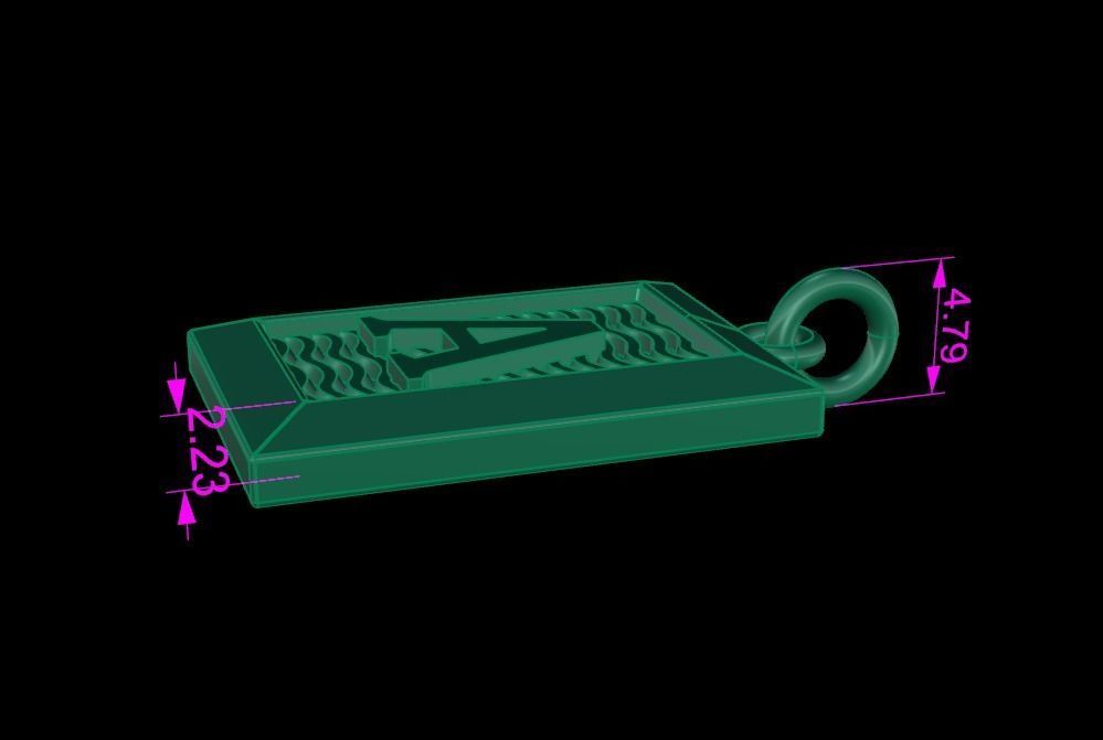 Antique Vintage Style Box Rectangle Letter Frame Pendant STYLE 6 3D print model_11