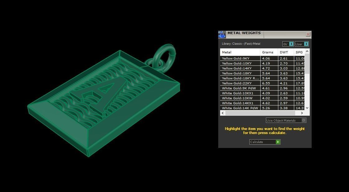 Antique Vintage Style Box Rectangle Letter Frame Pendant STYLE 6 3D print model_9