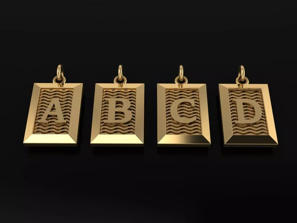 Antique Vintage Style Box Rectangle Letter Frame Pendant STYLE 6 3D print model_0