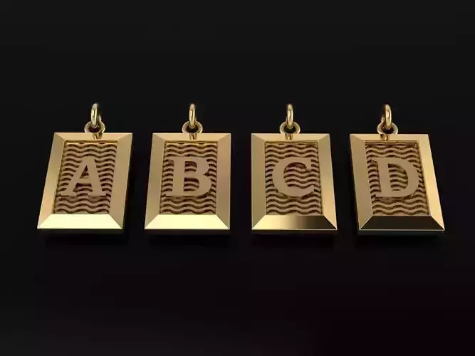 Antique Vintage Style Box Rectangle Letter Frame Pendant STYLE 6