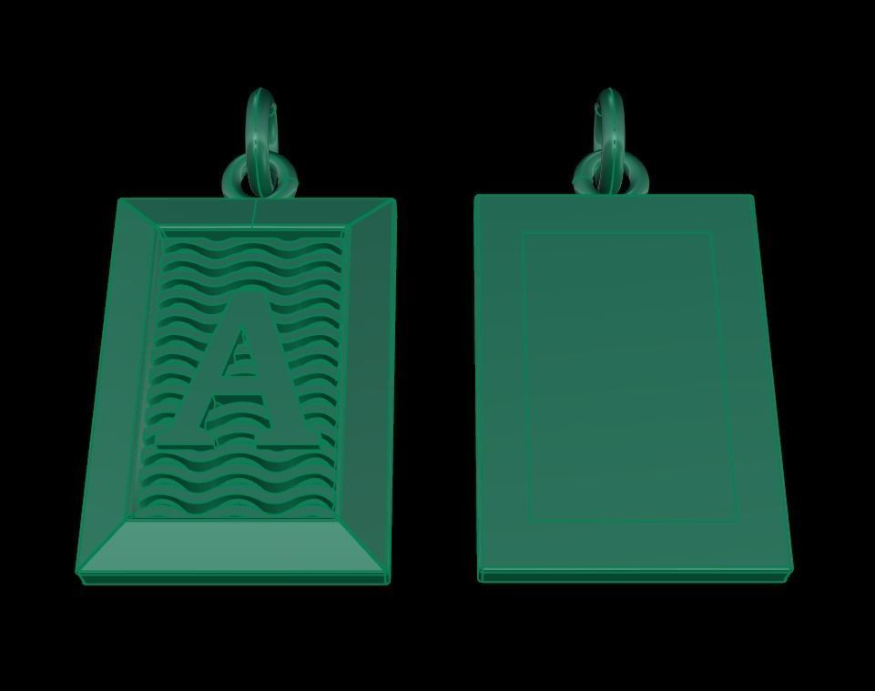 Antique Vintage Style Box Rectangle Letter Frame Pendant STYLE 6 3D print model_12