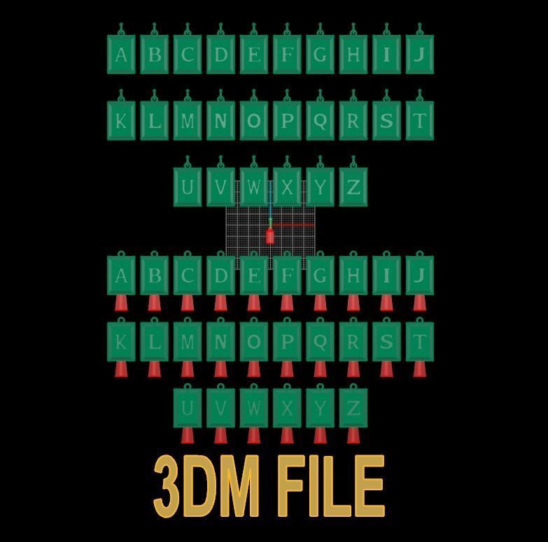 Antique Vintage Style Box Rectangle Letter Frame Pendant STYLE 6 3D print model_7