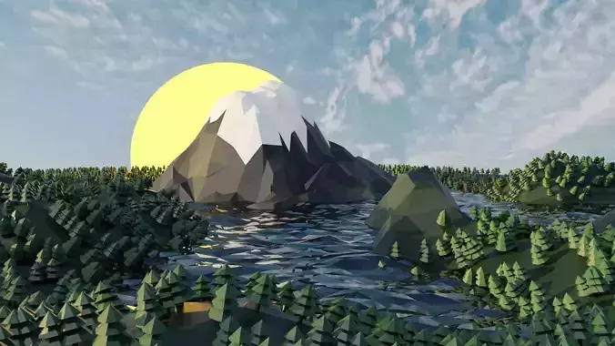 Landscape mountain in forest