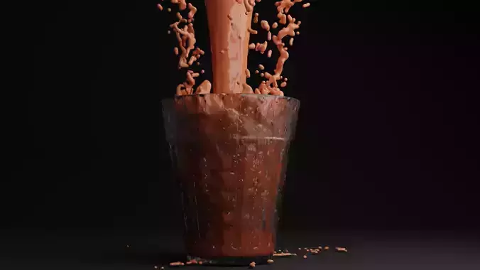 Fluid simulation Low-poly 3D model