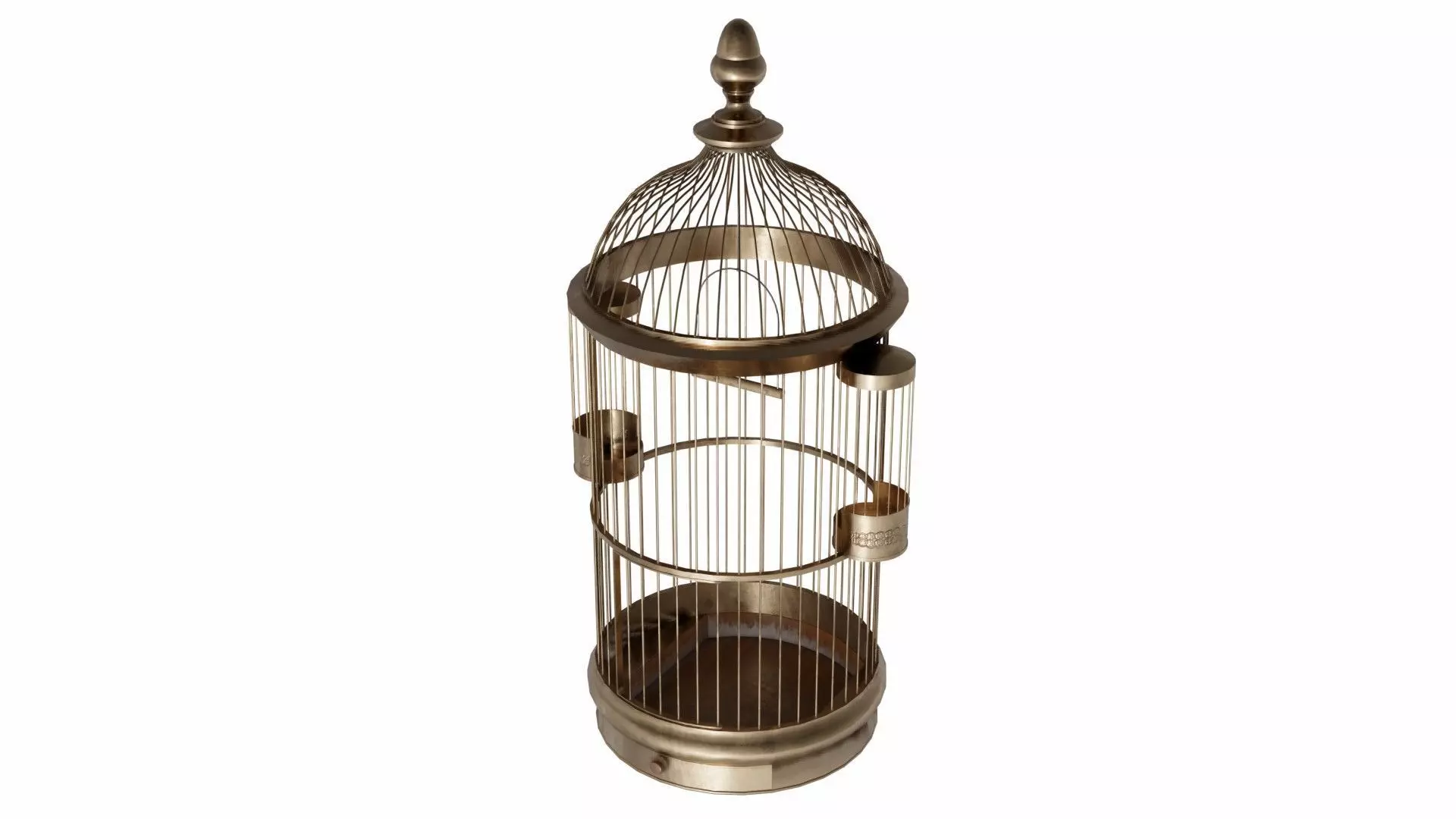 Birdcage in brass 3D model_0