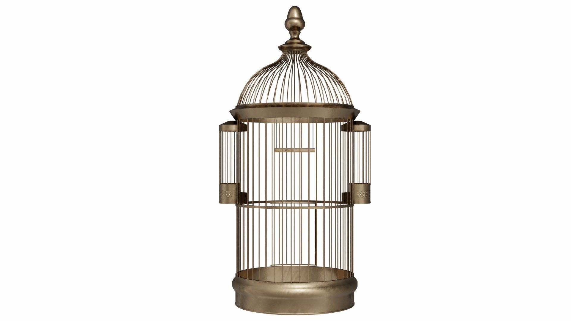 Birdcage in brass 3D model_3