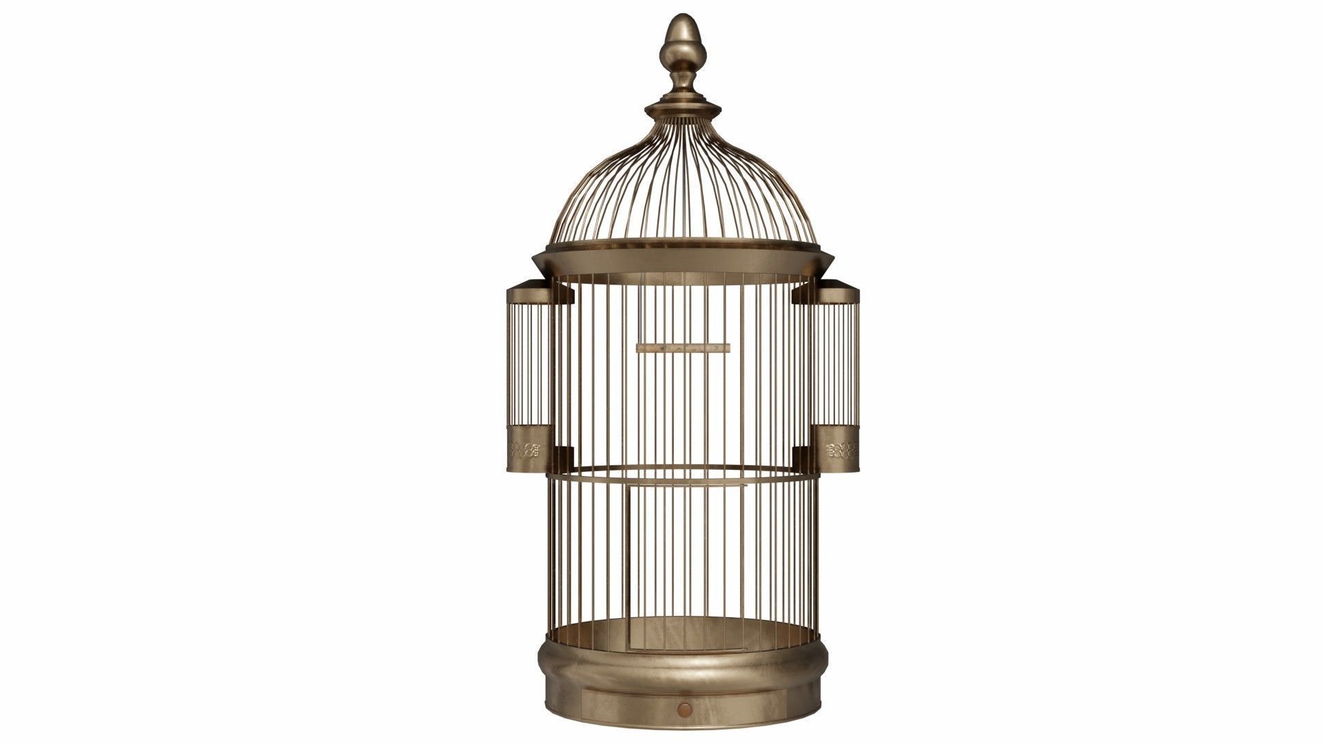 Birdcage in brass 3D model_1
