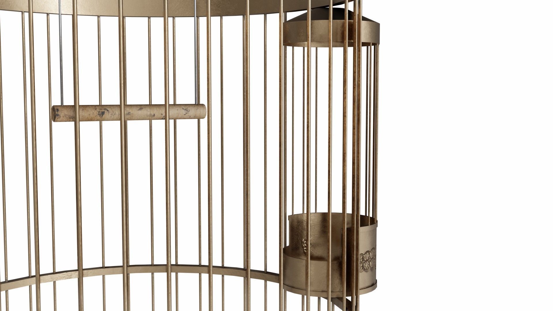 Birdcage in brass 3D model_5