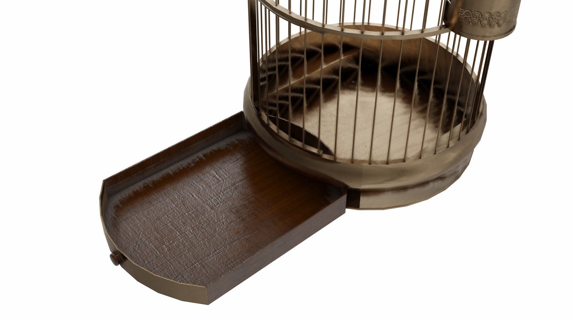 Birdcage in brass 3D model_6