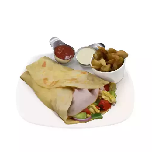 Western Egg Crepe Low-poly 3D model