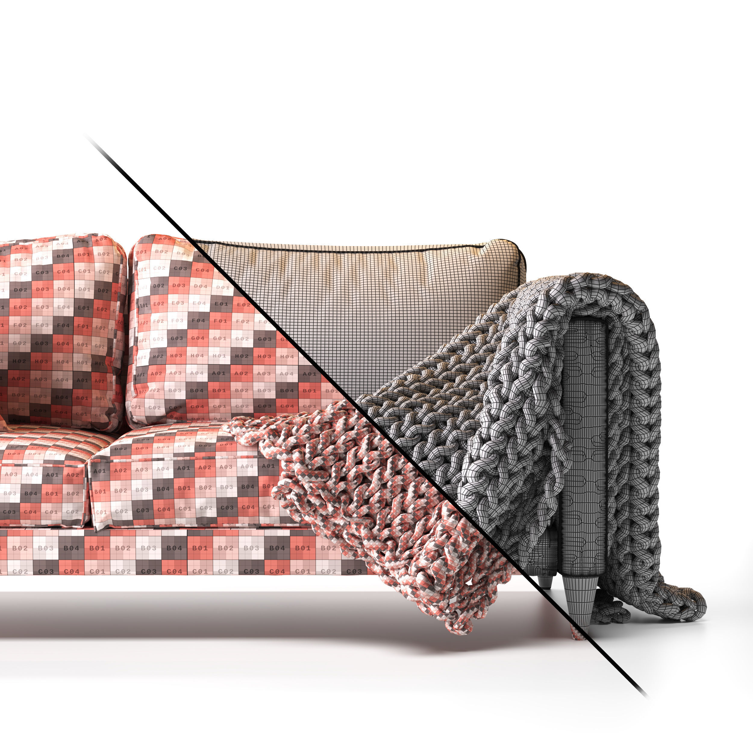 Hable Two Seater Sofa 3D model_4