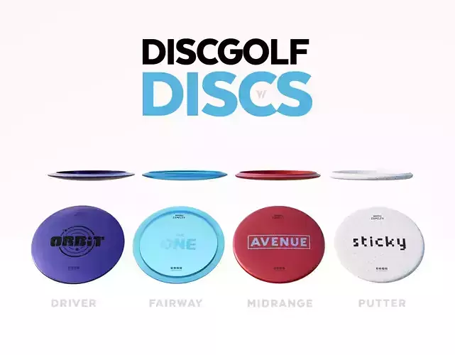 Discgolf Discs - Collection 3D model