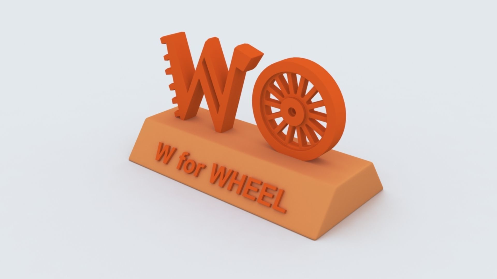 W for Wheel 3D print model_3