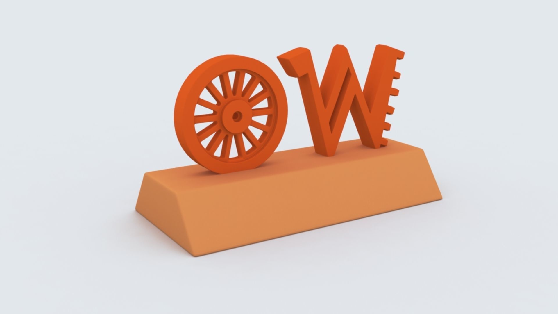W for Wheel 3D print model_4