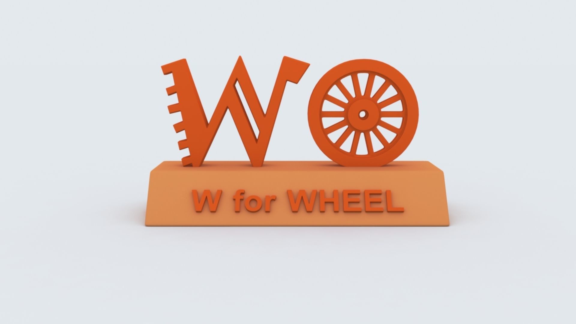 W for Wheel 3D print model_2