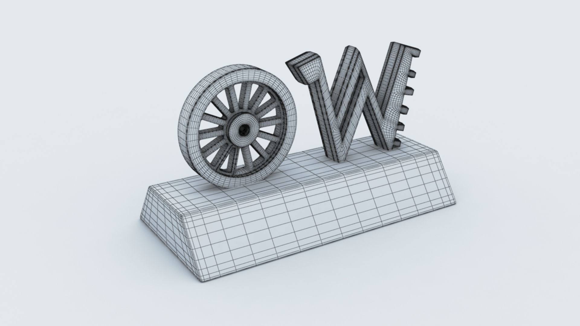 W for Wheel 3D print model_7