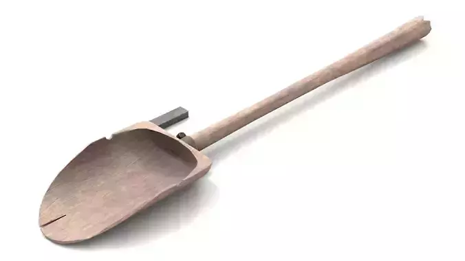 Ancient Wood Shovel Low-poly 3D model