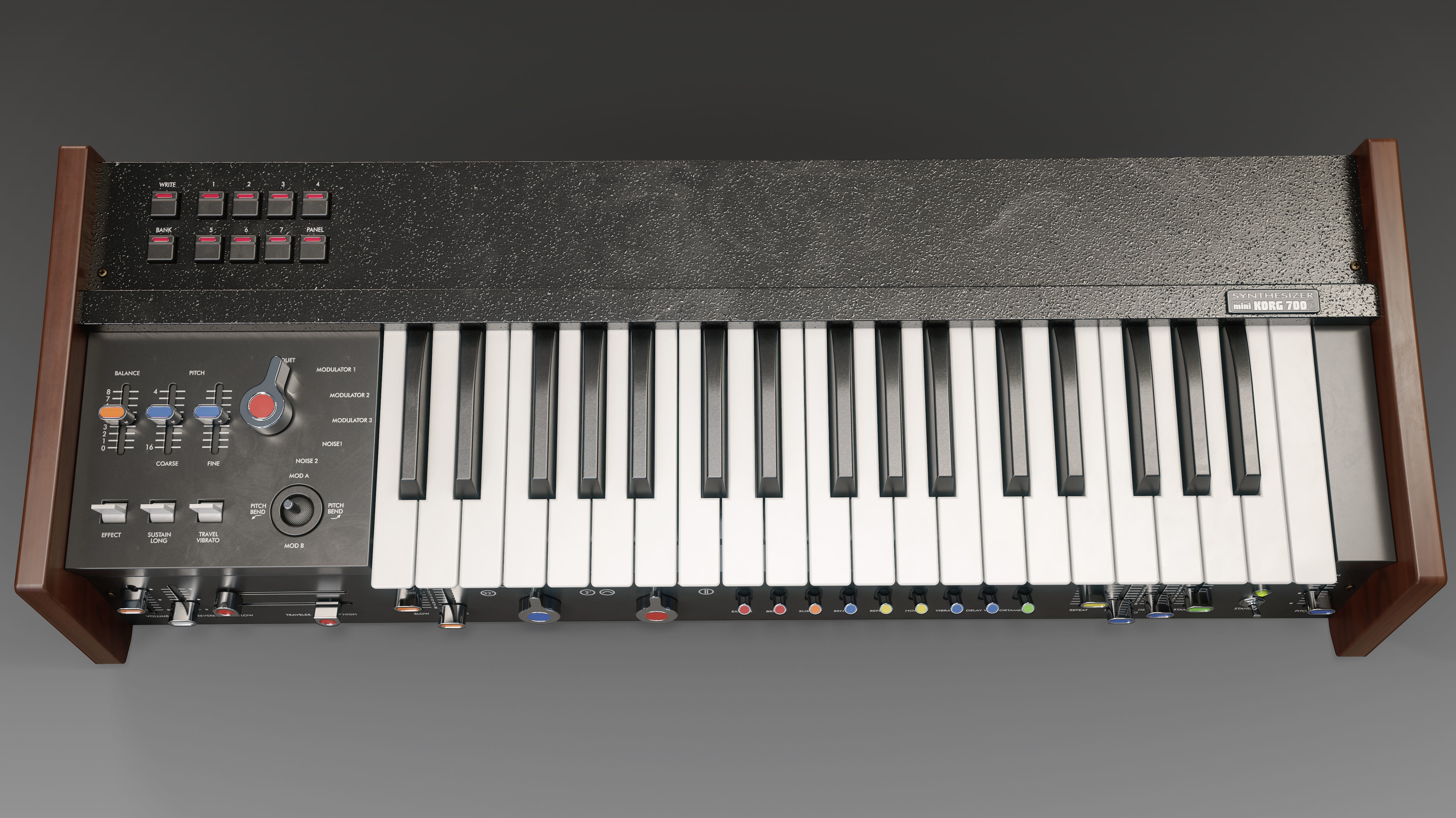 Synthesizer KORG miniKORG 700FS Low-poly 3D model_4