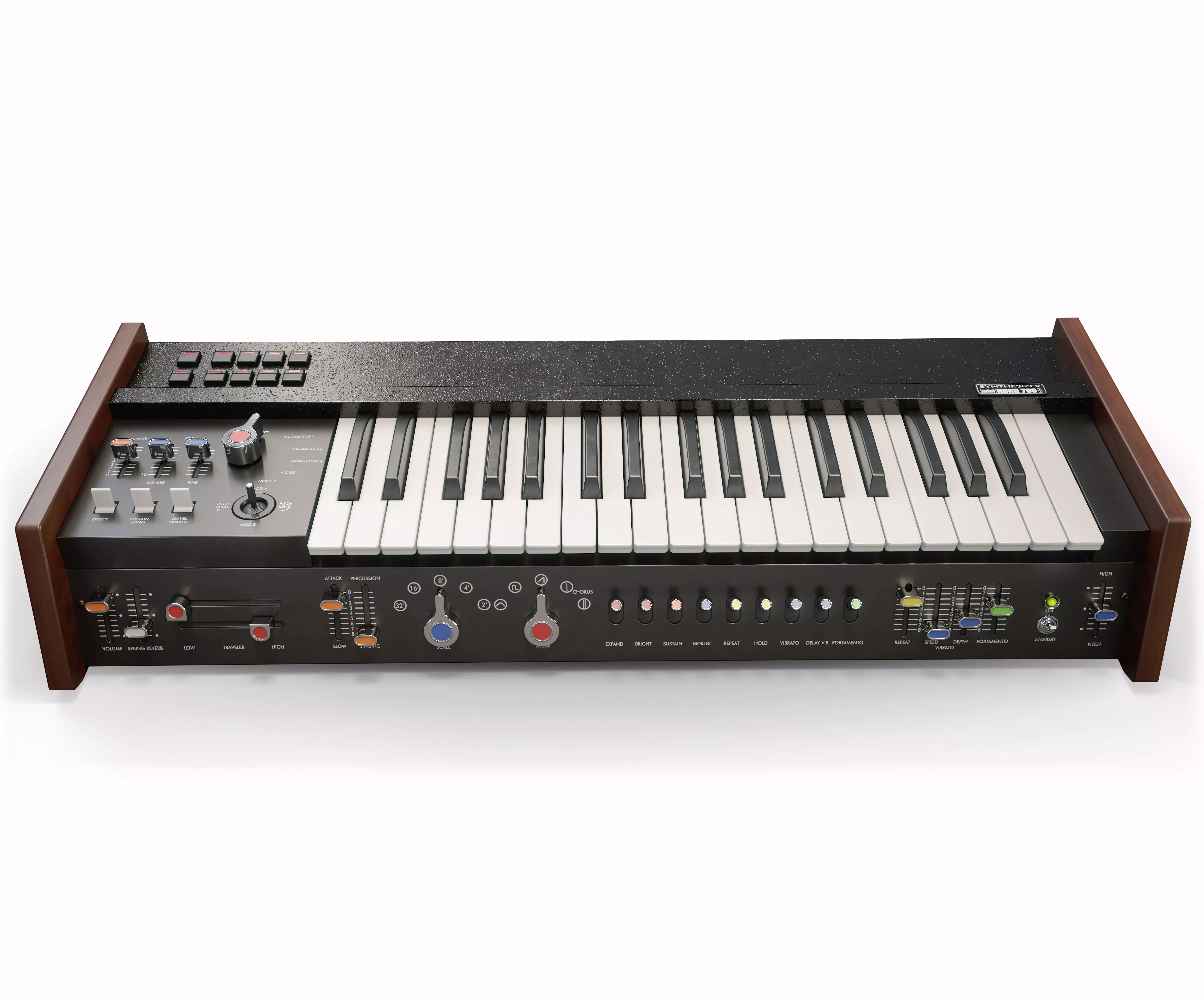 Synthesizer KORG miniKORG 700FS Low-poly 3D model_0