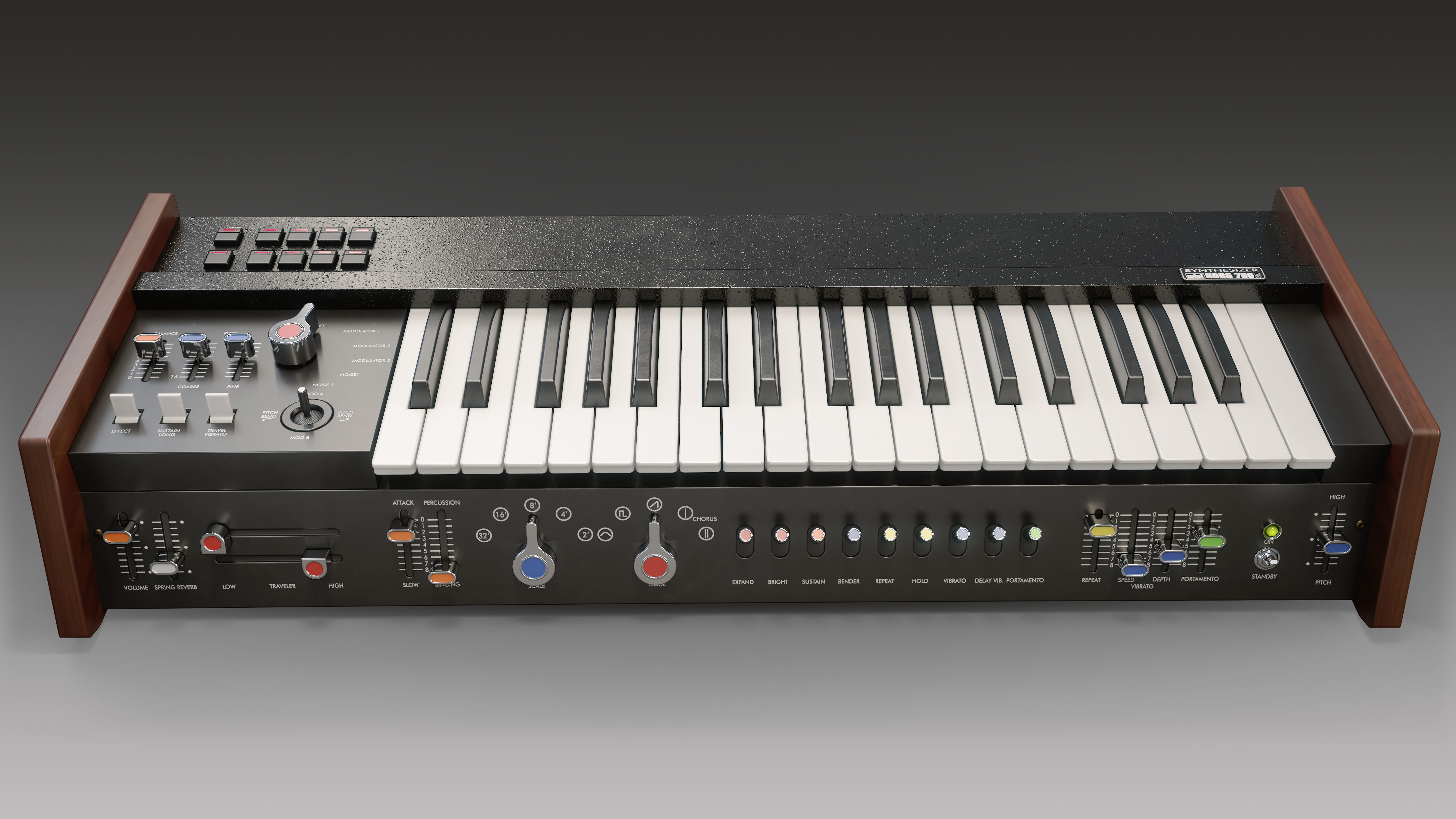 Synthesizer KORG miniKORG 700FS Low-poly 3D model_2