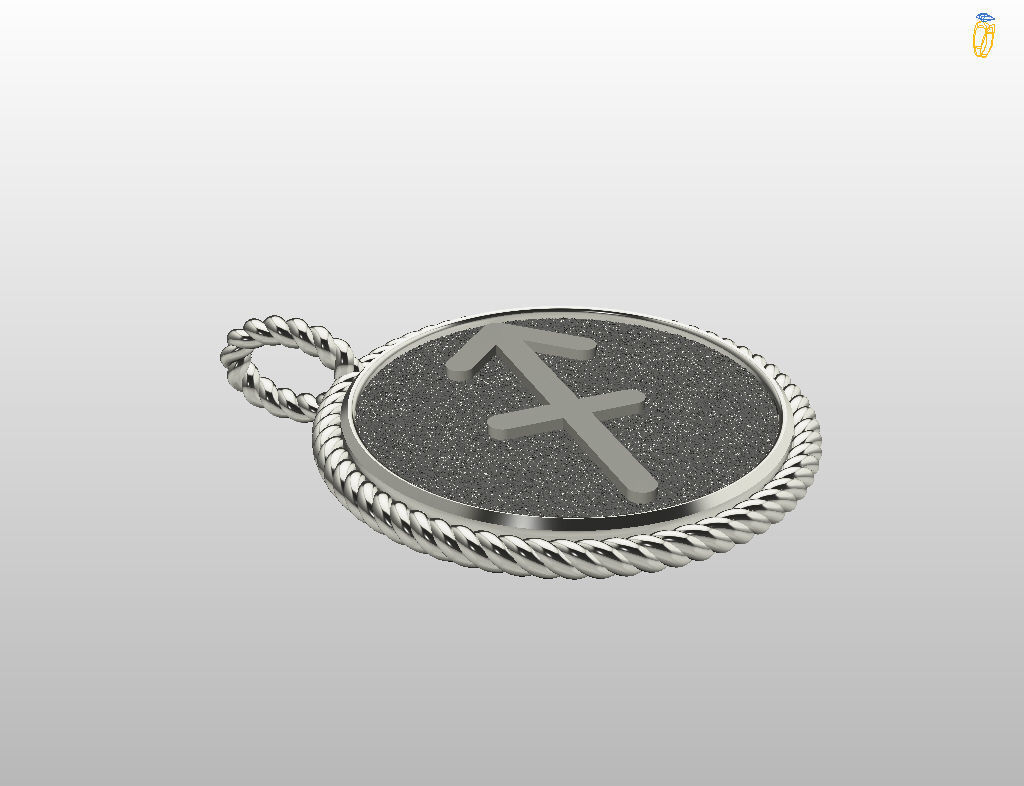 Sagittarius is a sign of the zodiac pendant 3D print model_26