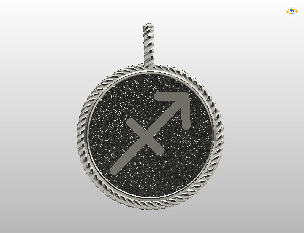 Sagittarius is a sign of the zodiac pendant 3D print model_24