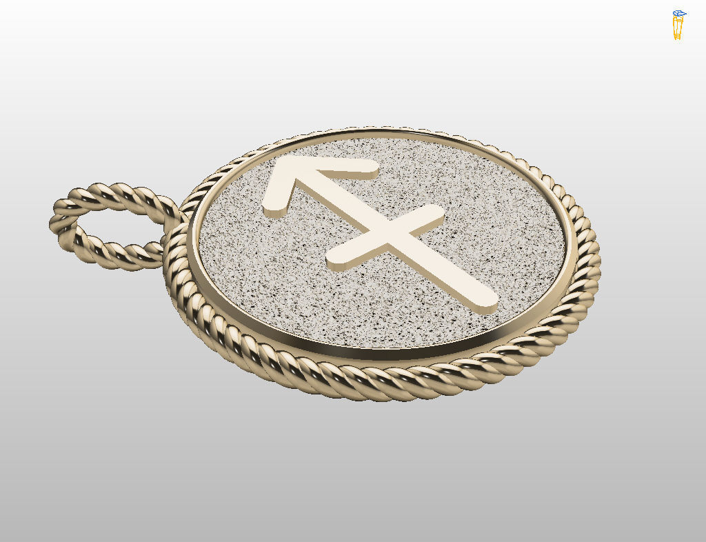 Sagittarius is a sign of the zodiac pendant 3D print model_20