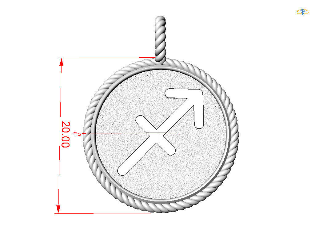 Sagittarius is a sign of the zodiac pendant 3D print model_17