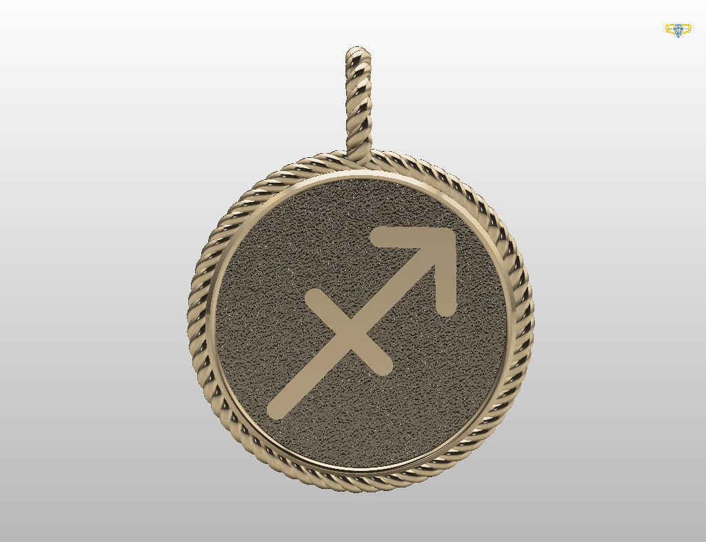 Sagittarius is a sign of the zodiac pendant 3D print model_18