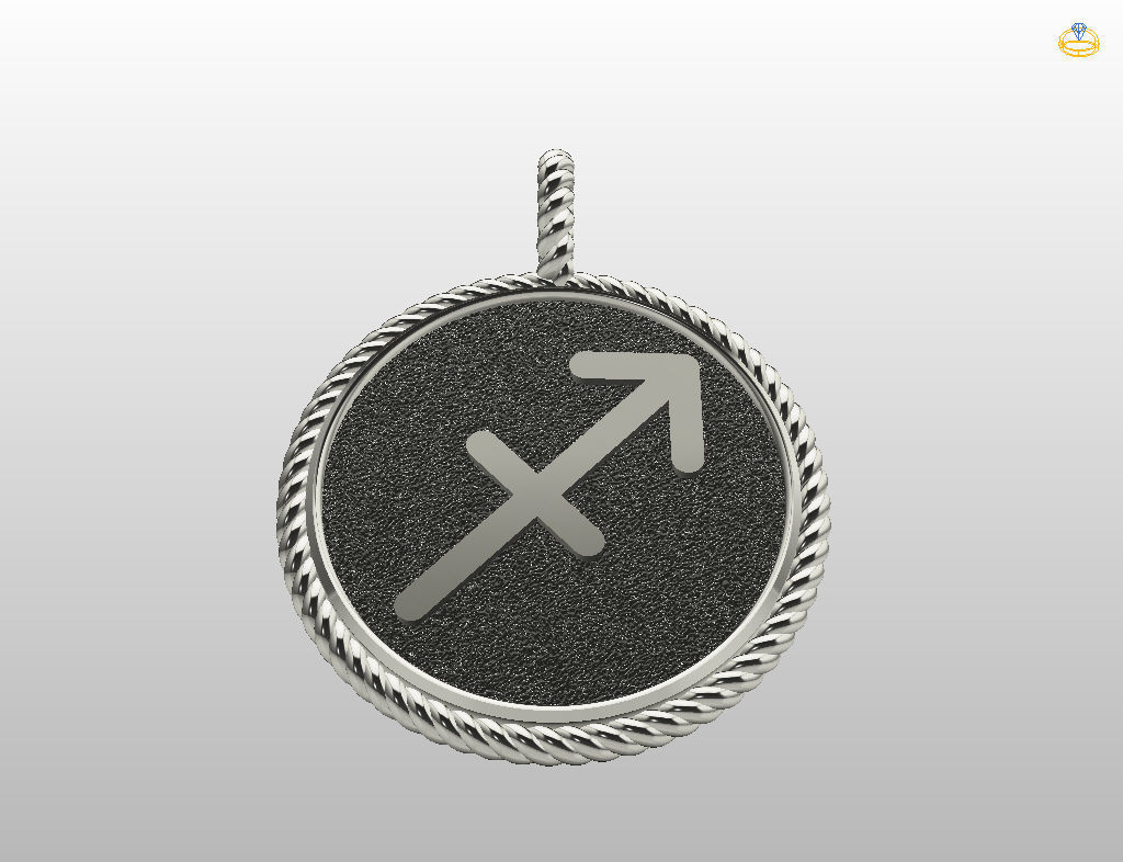 Sagittarius is a sign of the zodiac pendant 3D print model_28