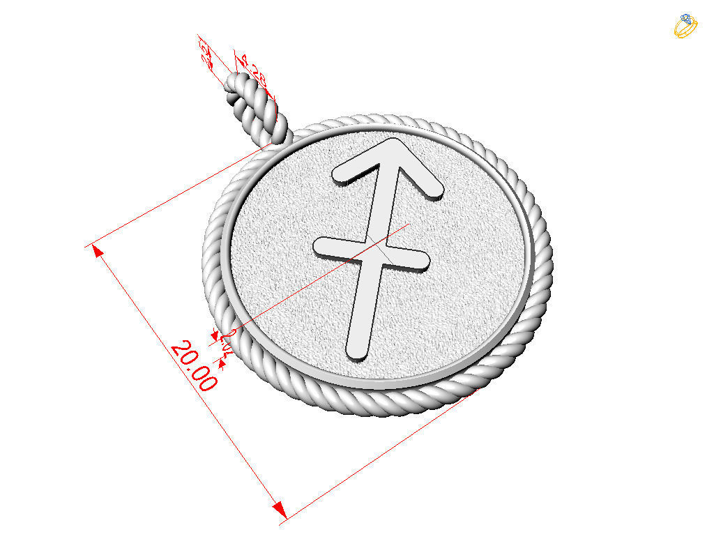 Sagittarius is a sign of the zodiac pendant 3D print model_16
