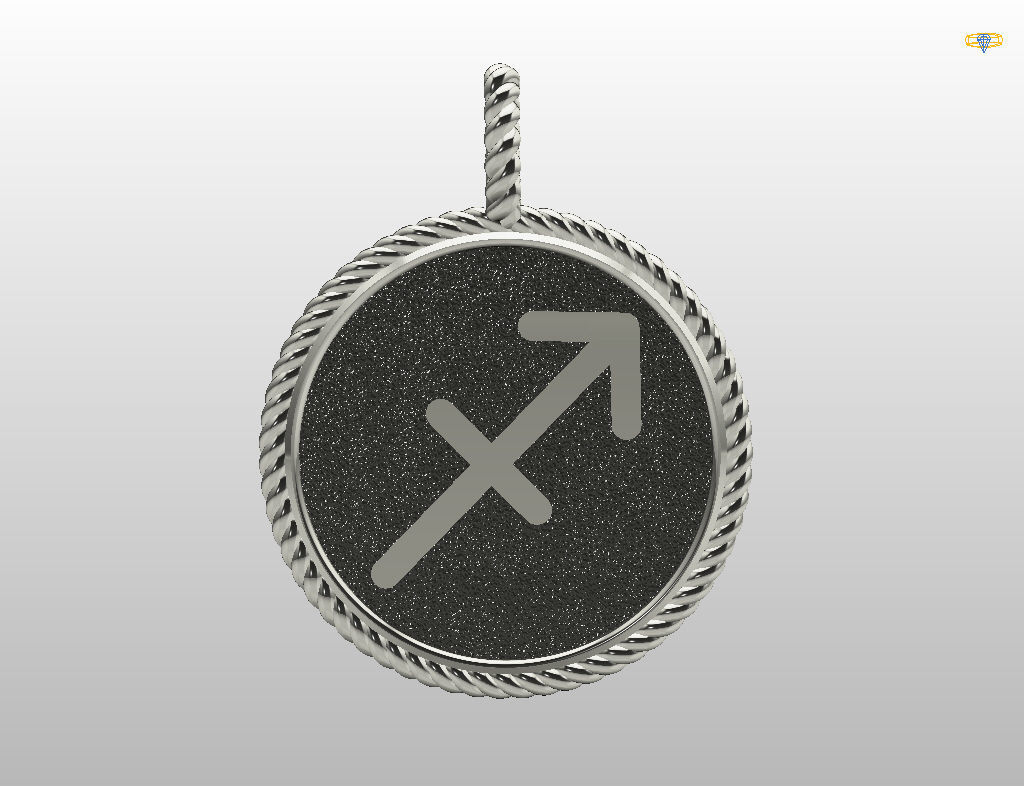 Sagittarius is a sign of the zodiac pendant 3D print model_29
