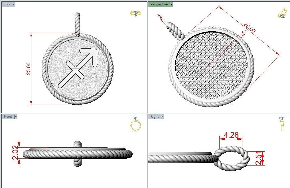 Sagittarius is a sign of the zodiac pendant 3D print model_1