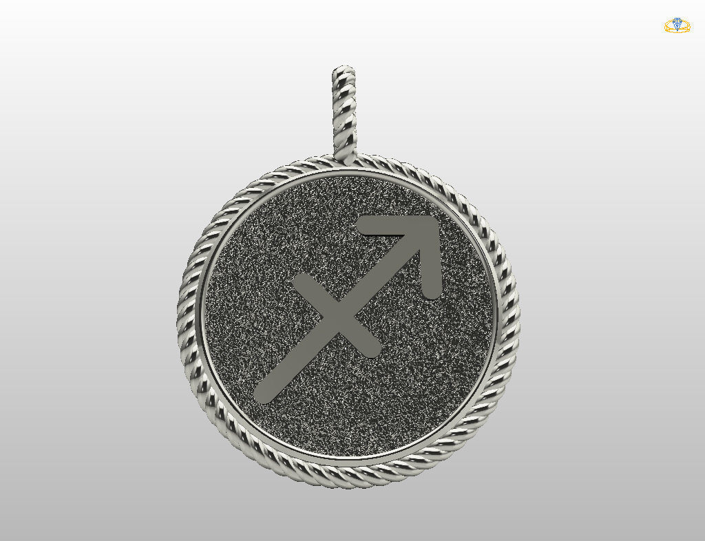 Sagittarius is a sign of the zodiac pendant 3D print model_23
