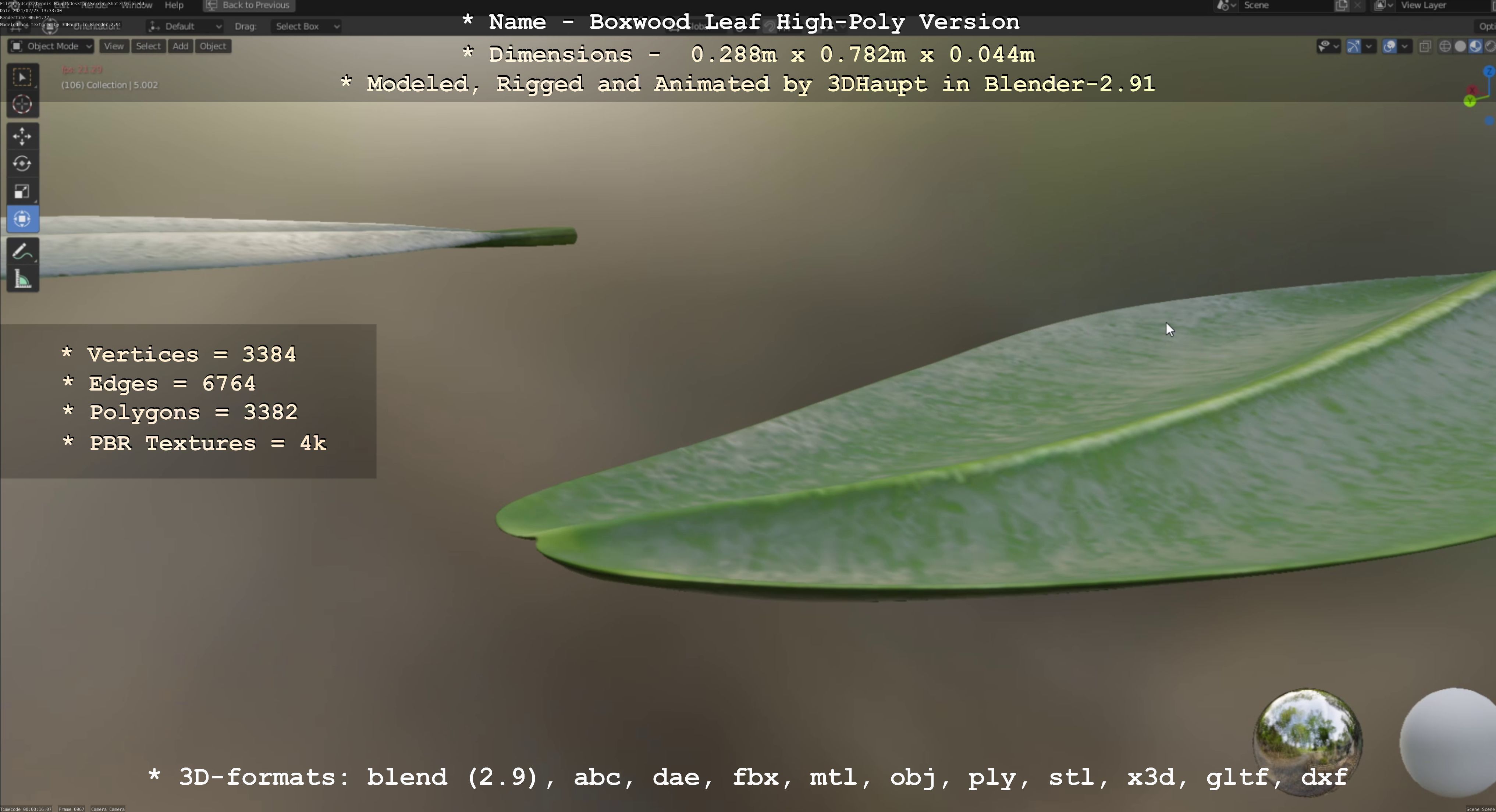 Boxwood Leaf Low and High-Poly Version 3D Model Collection_39