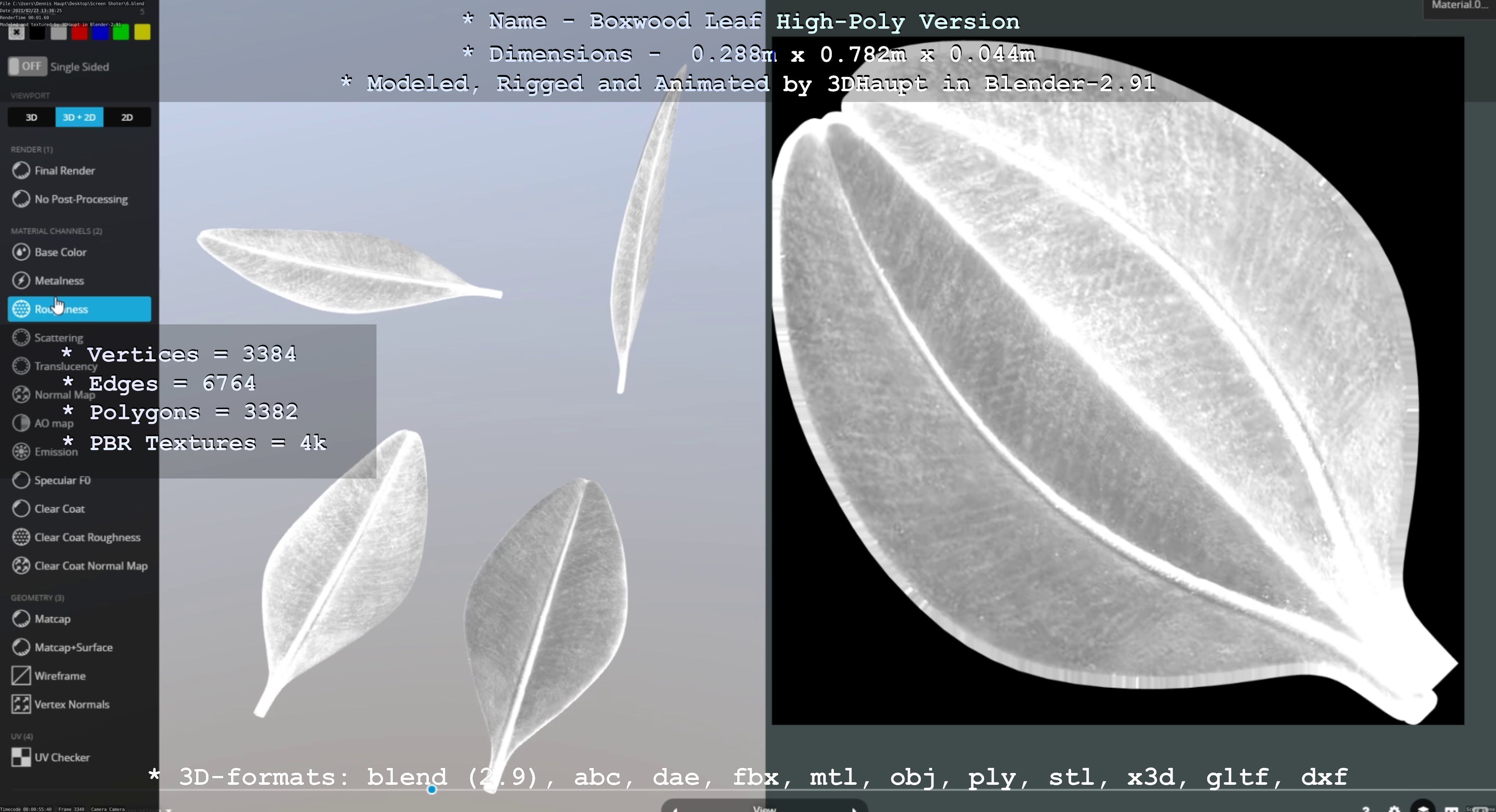 Boxwood Leaf Low and High-Poly Version 3D Model Collection_47