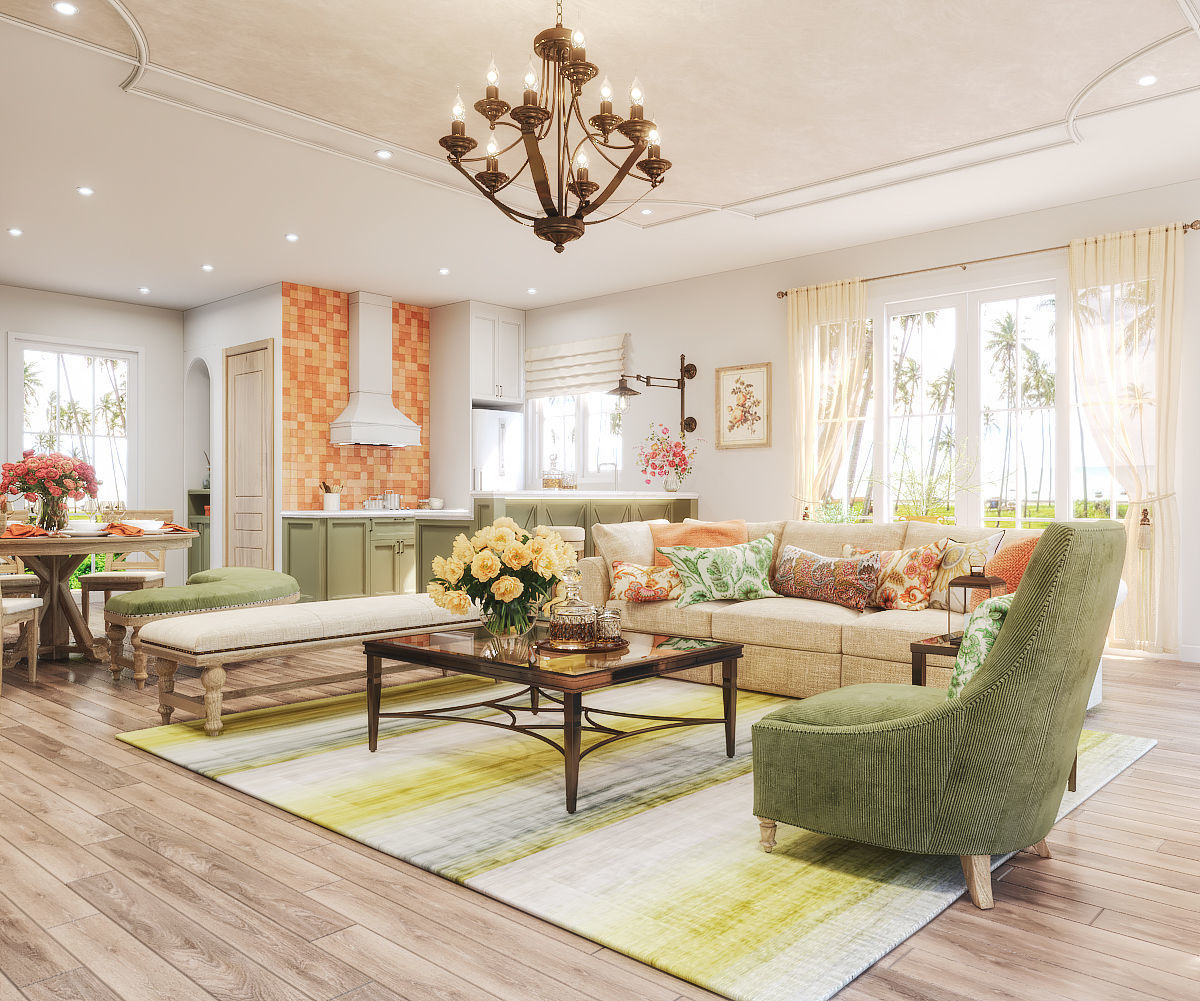 Summer interior style 3D model_1