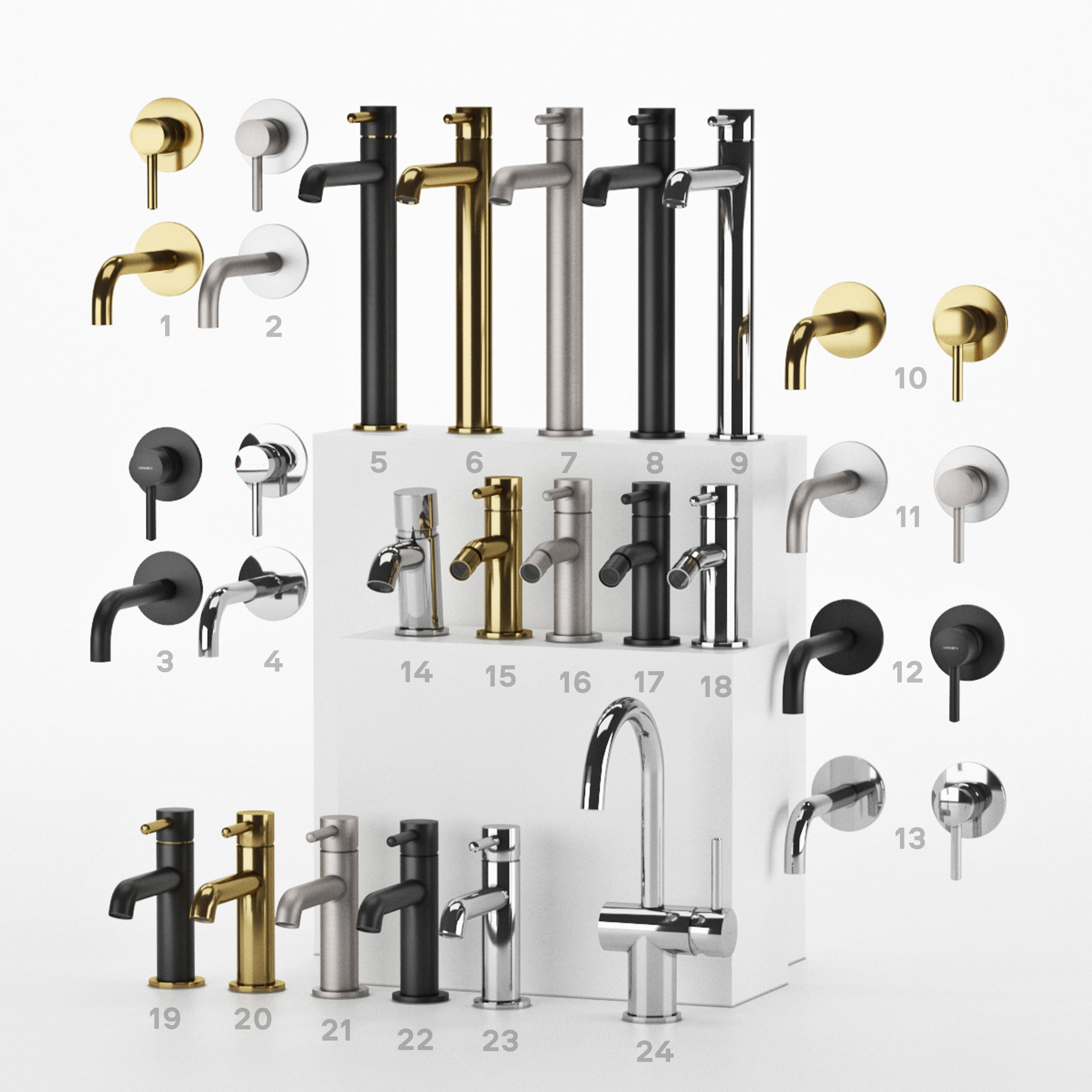 Faucets Omnires Collection Y Set1 3D model_1