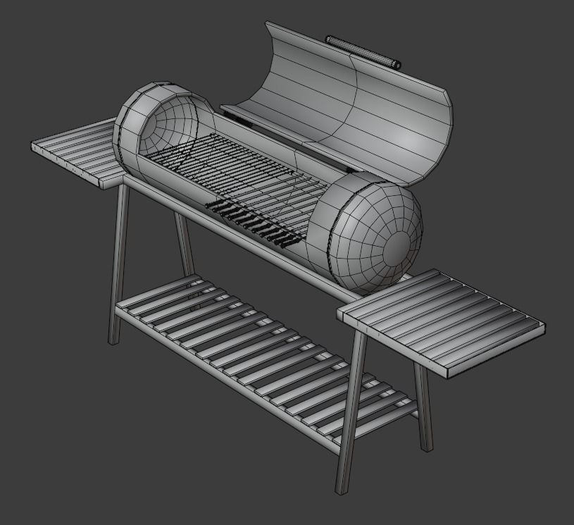 Brazier from a gas cylinder Low-poly 3D model_36