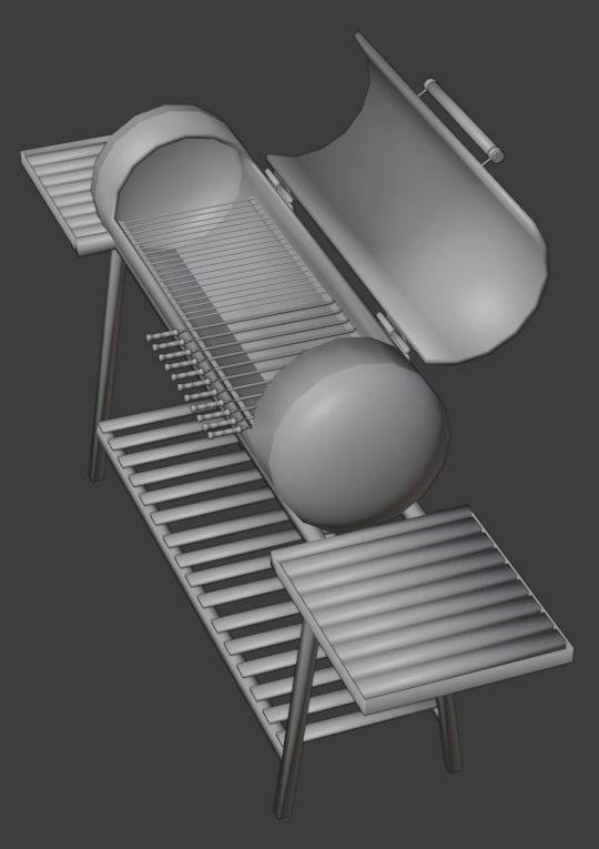 Brazier from a gas cylinder Low-poly 3D model_39