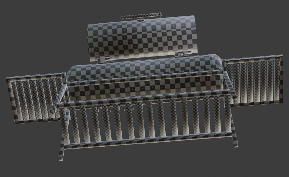 Brazier from a gas cylinder Low-poly 3D model_19