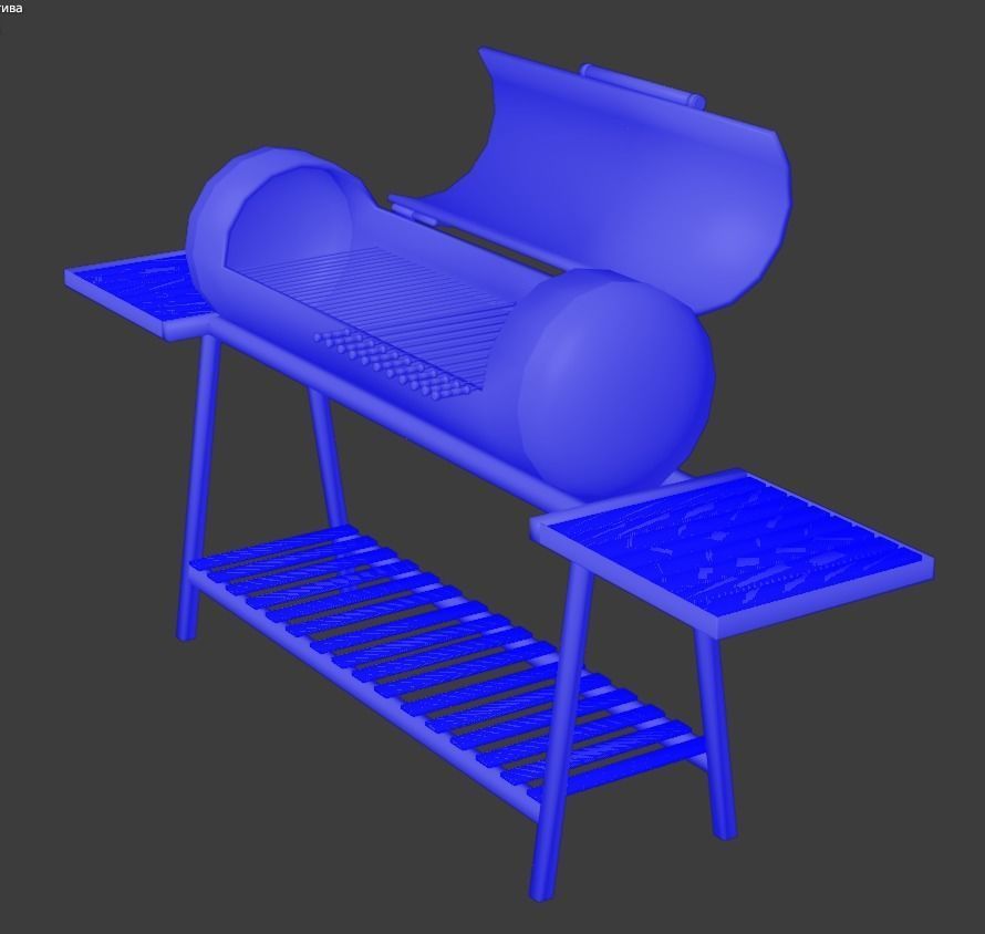 Brazier from a gas cylinder Low-poly 3D model_26