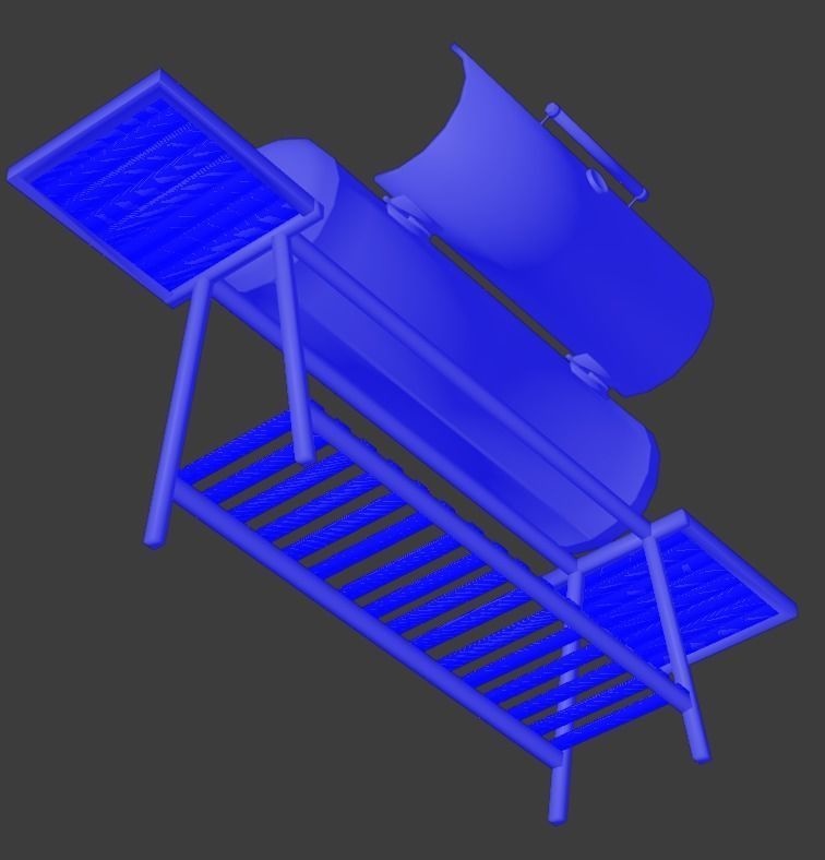 Brazier from a gas cylinder Low-poly 3D model_23