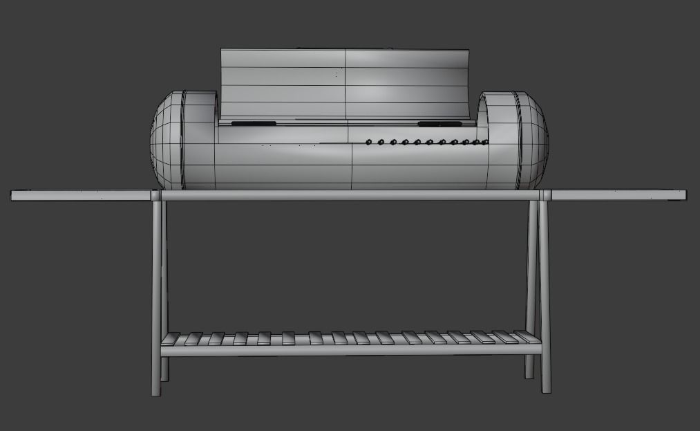 Brazier from a gas cylinder Low-poly 3D model_28