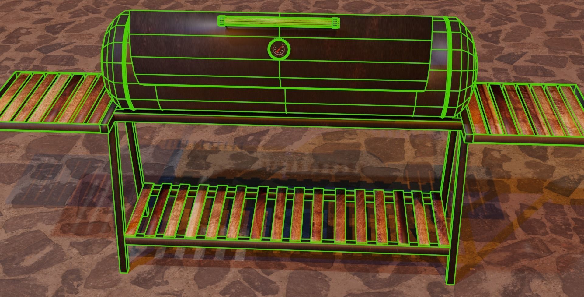 Brazier from a gas cylinder Low-poly 3D model_13